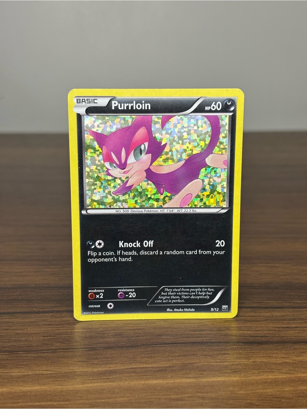 Purrloin Pokemon TCG McDonald's 2012 Promo Holo Stamped 009/012 HP